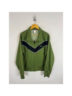 Pony Mens Olive Green Chevron Stripe Full Zip Track Jacket 2XL RN111733